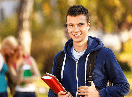 Student studying